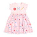 Back To School Trellis Short Sleeve Tutu Dress Kids Clothing