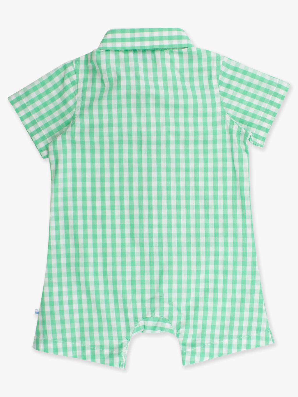 Baby Boys Classic Gingham Short Sleeve Woven Button-Up Romper