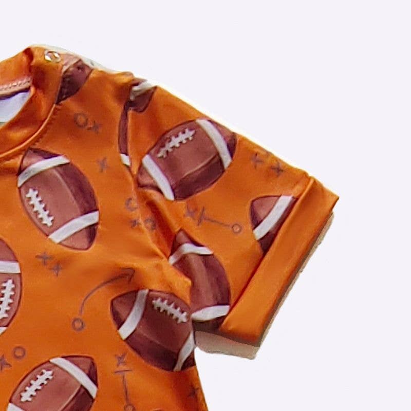 Orange Football Boy Romper