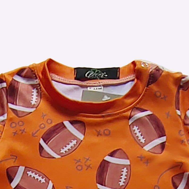 Orange Football Boy Romper