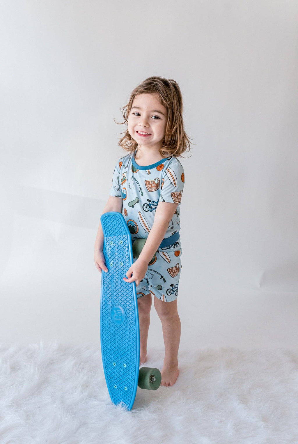 Blue “I Can Do All Things” Two-piece pajamas: 2T