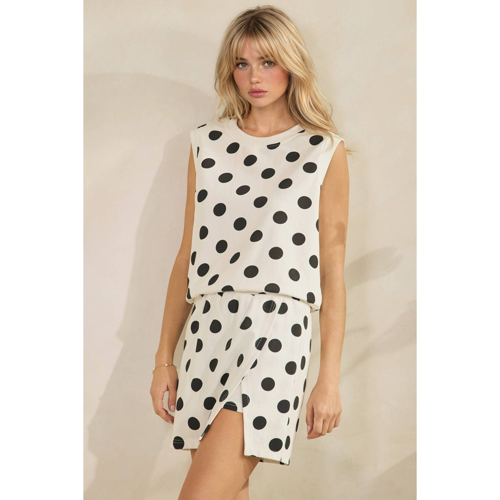 Royal Polka Dot Skort Set