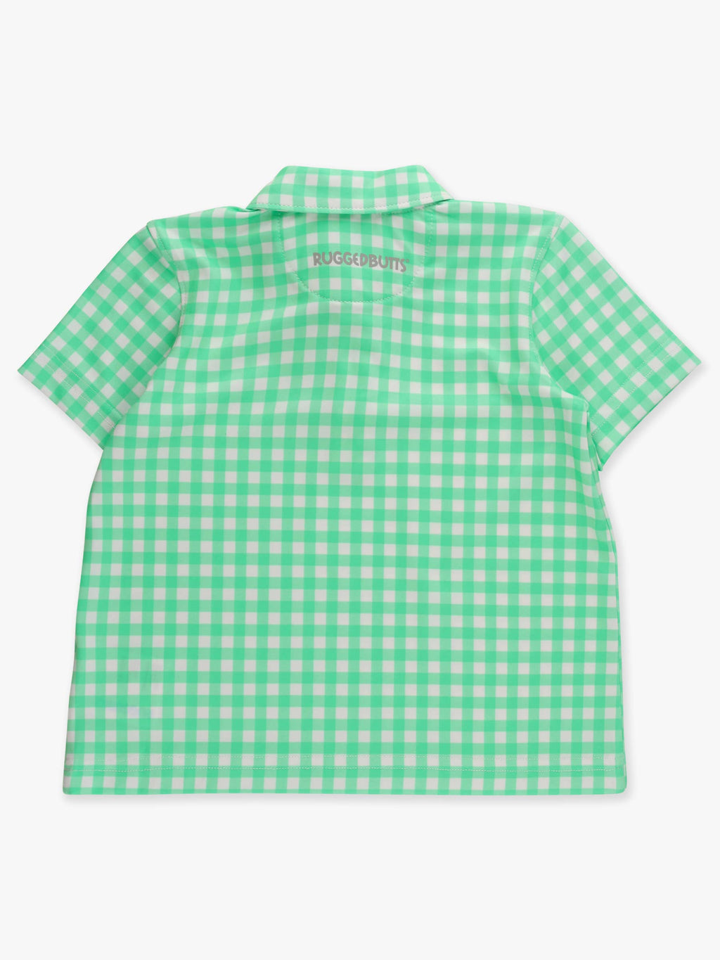 Boys Classic Spring Green Gingham Knit Short Sleeve Performance Polo