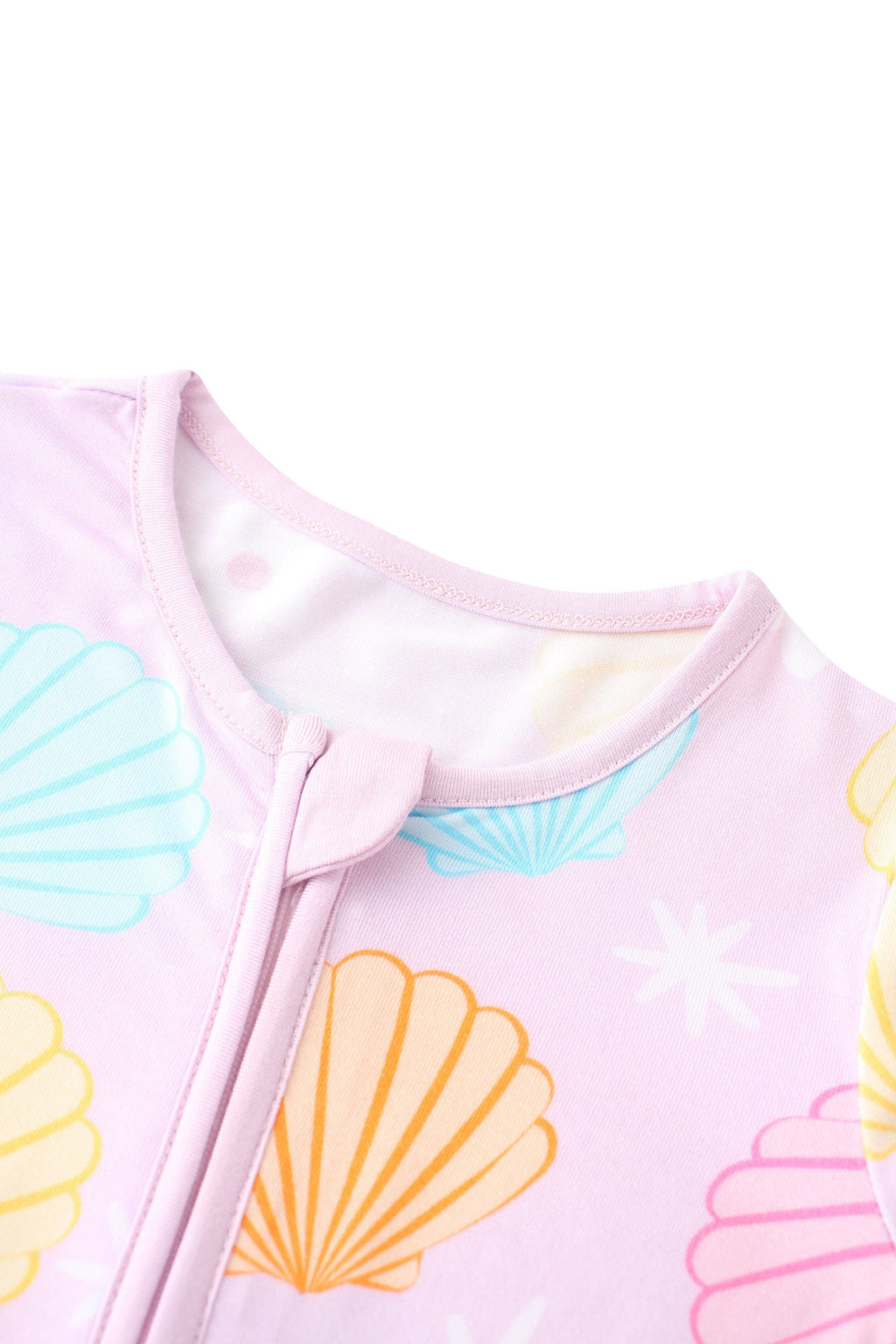 PoshTOT Colorful Seashell Bamboo Baby Convertible Zippy Romper: 6-12M