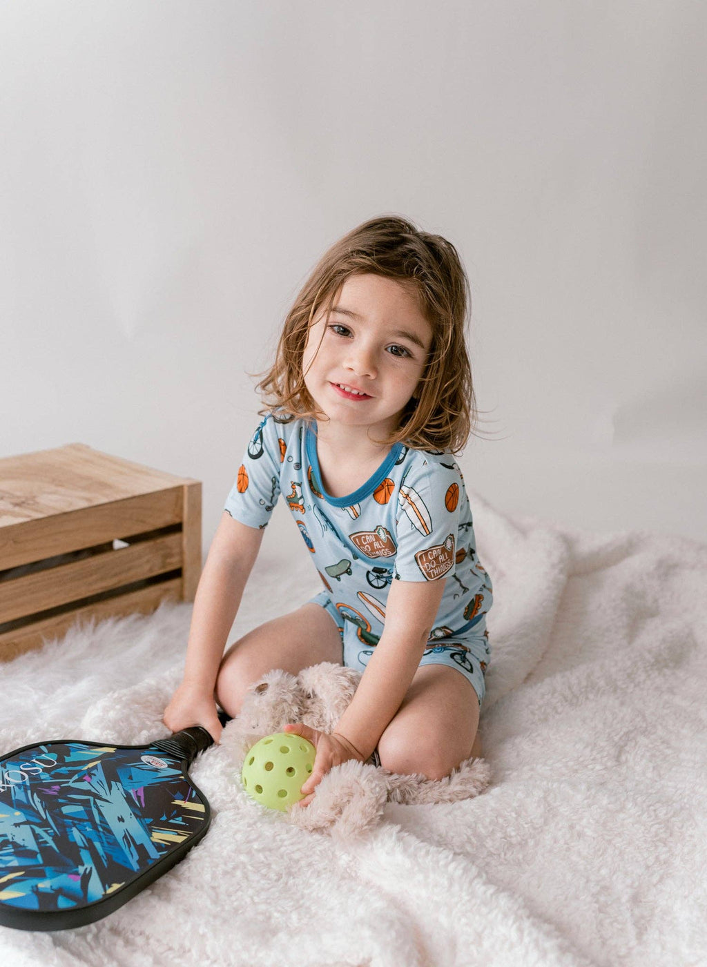 Blue “I Can Do All Things” Two-piece pajamas: 3T