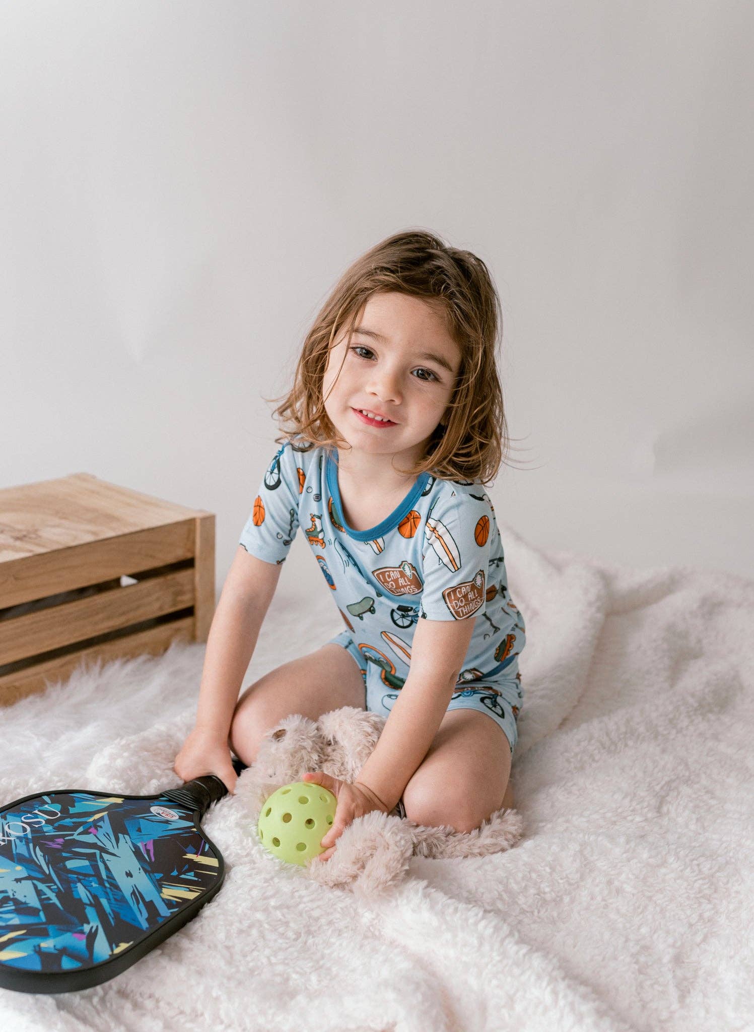 Blue “I Can Do All Things” Two-piece pajamas: 3T