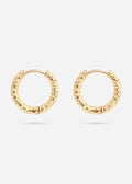 18K Gold PVD Stainless Steel Textured Huggie Hoop Earrings / ERJ0012: Gold / 15mm