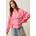 VARIEGATED STRIPE REVERSIBLE FLOWY BOHO TOP