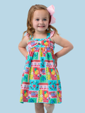 Girls Picnic Party Patchwork Dress