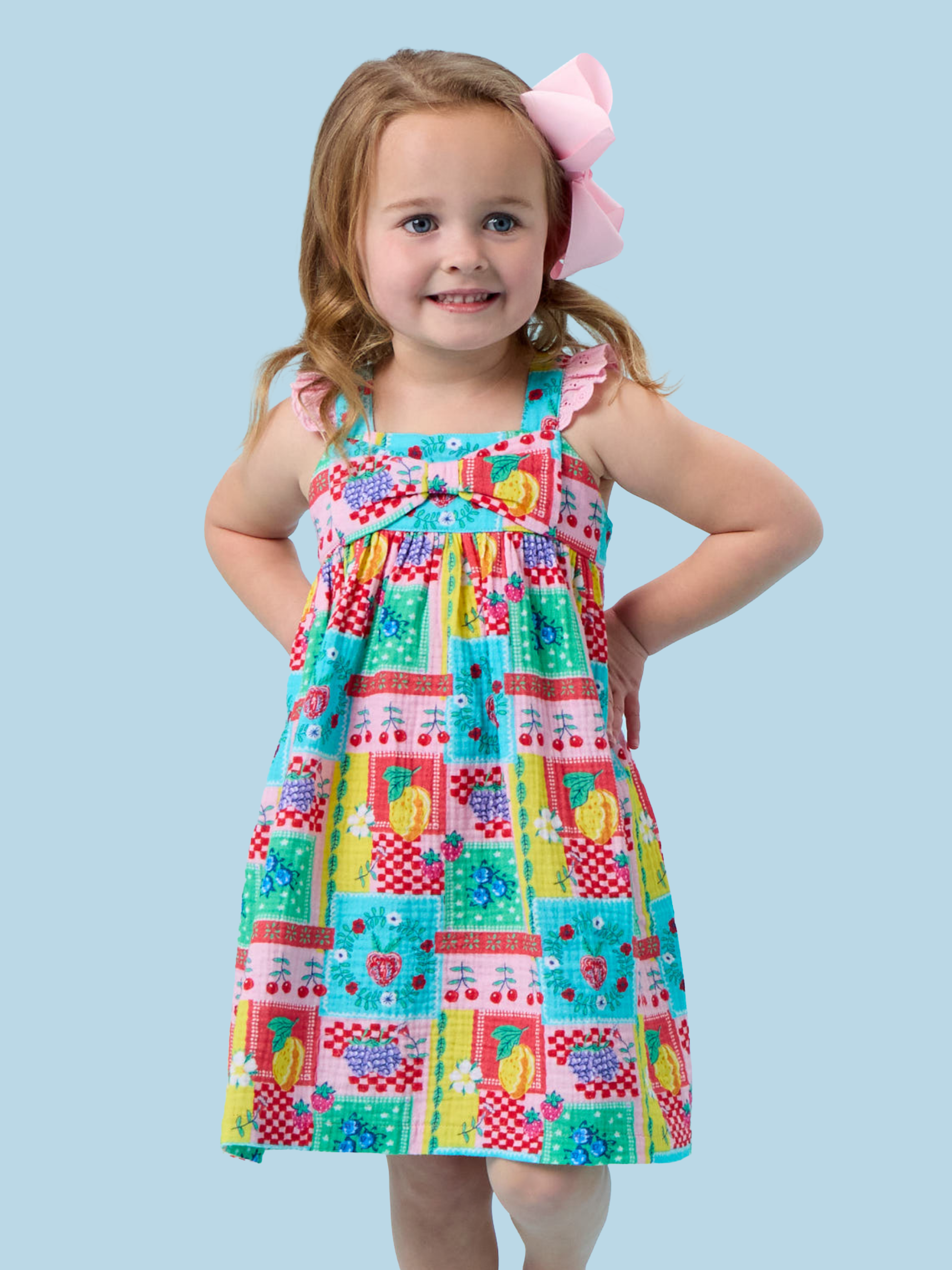 Girls Picnic Party Patchwork Dress