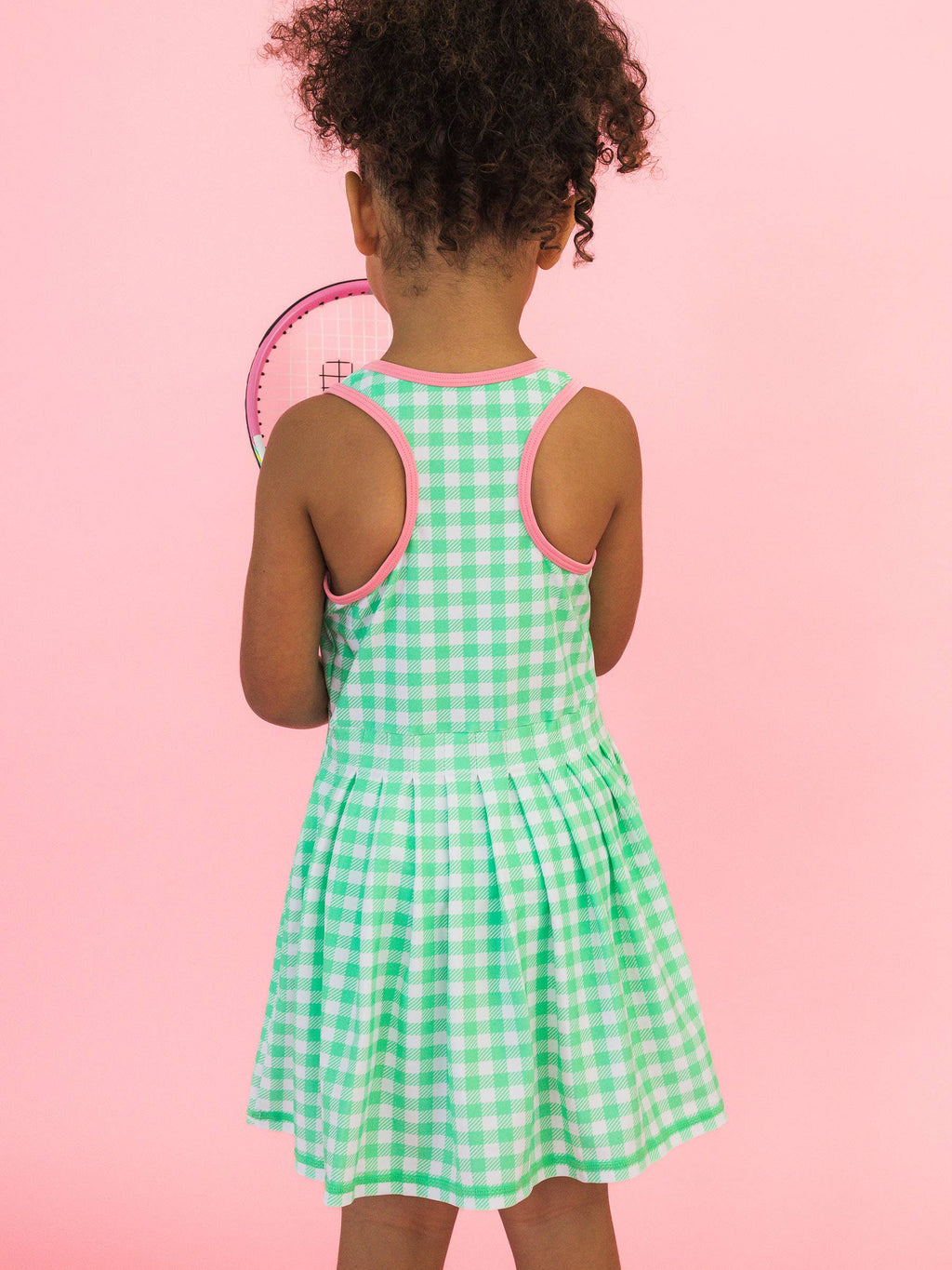 Girls Spring Green Gingham