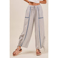 LIGHTWEIGHT MULTI STRIPE JOGGER PANTS WITH SIDE SLITS WITH T