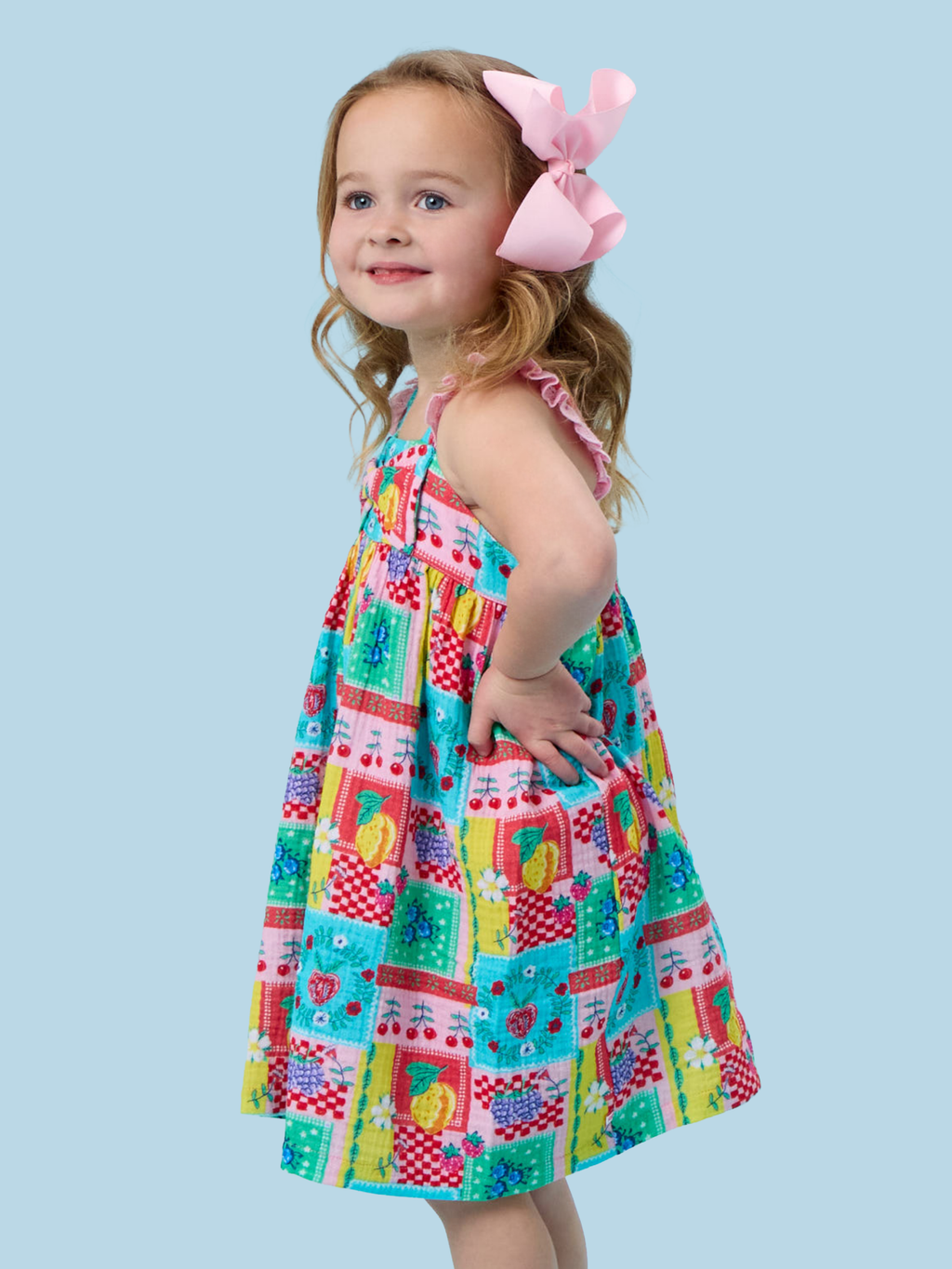 Girls Picnic Party Patchwork Dress