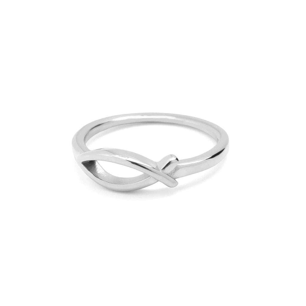 18K Gold PVD Stainless Steel Fish Stacking Ring: Gold / 7