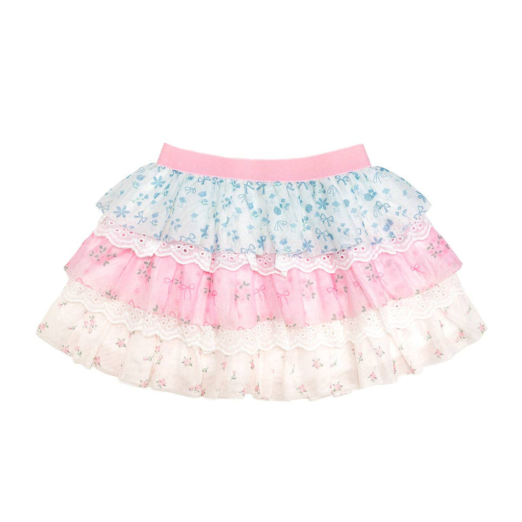 Floral & Lace Tiered Tutu Skirt - Kids Boutique Clothing