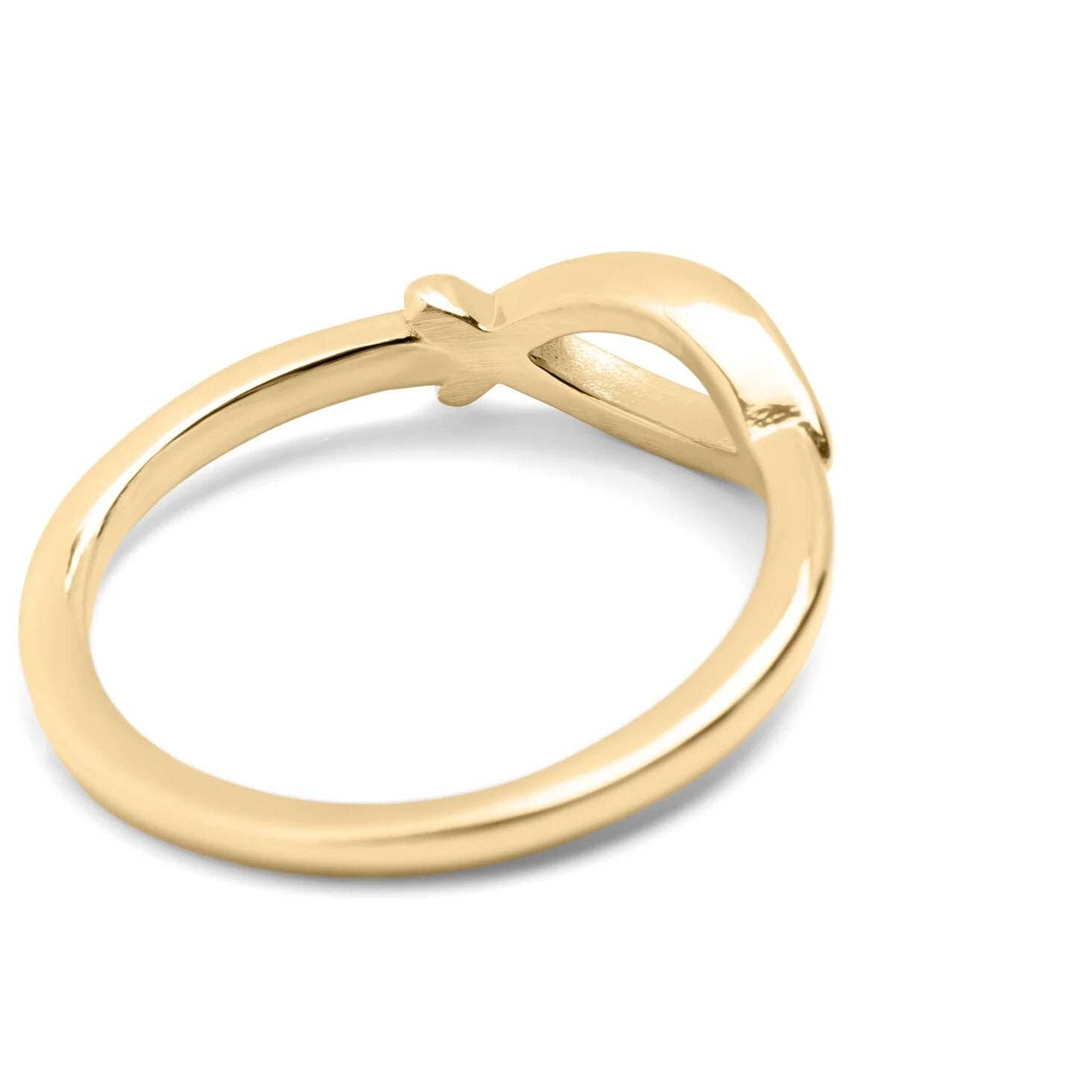 18K Gold PVD Stainless Steel Fish Stacking Ring: Gold / 8