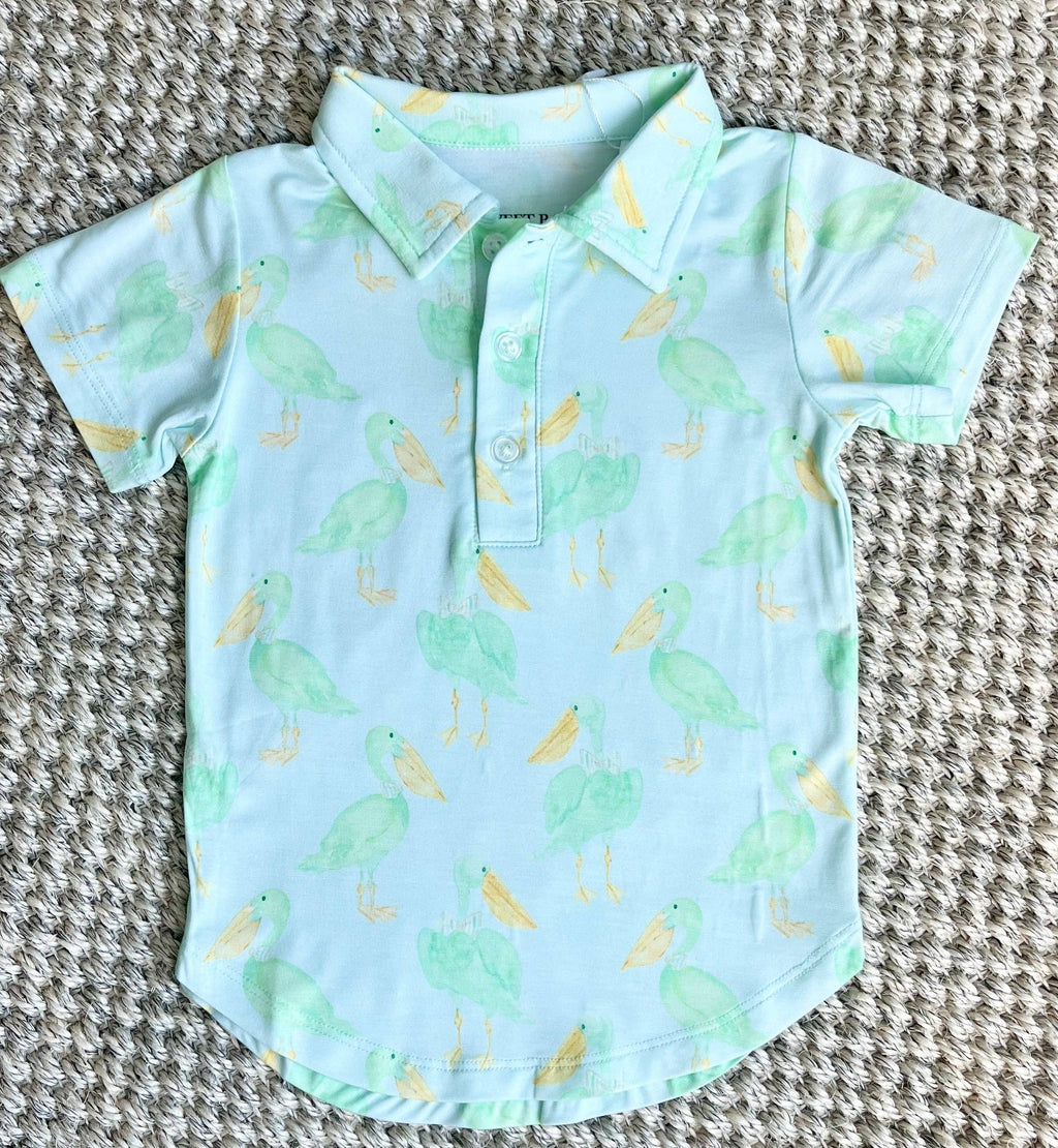 Mint Pelican Polo Shirt