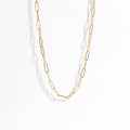 18K Gold Paperclip Chain Necklace: 14+02" / 2.5mm