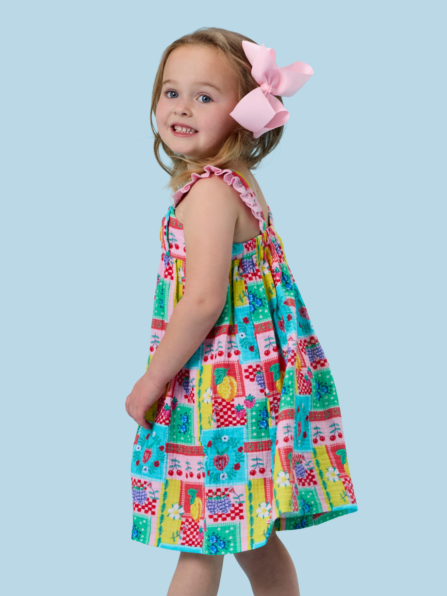 Girls Picnic Party Patchwork Dress