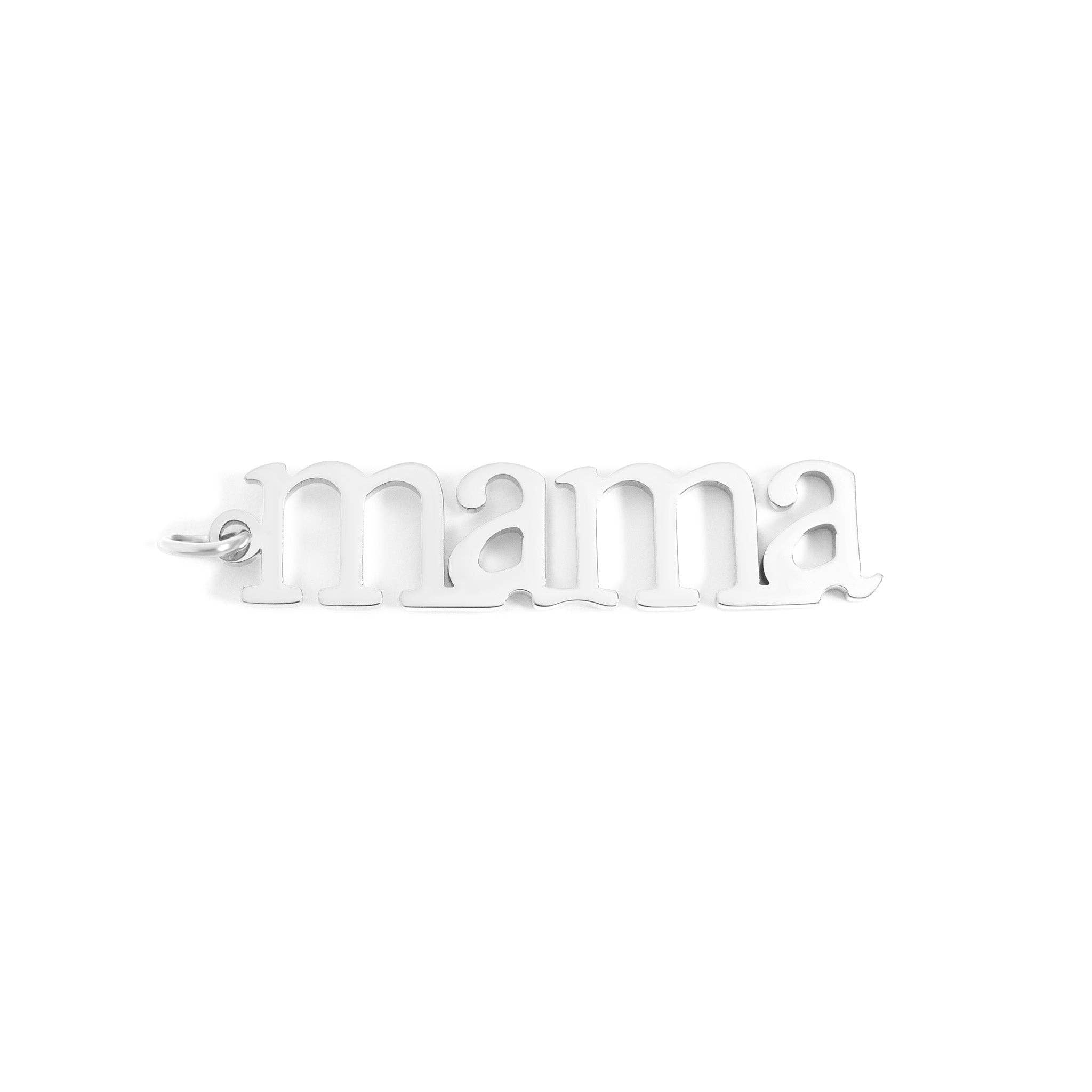 18K Gold PVD Stainless Steel Mama Charm: Stainless