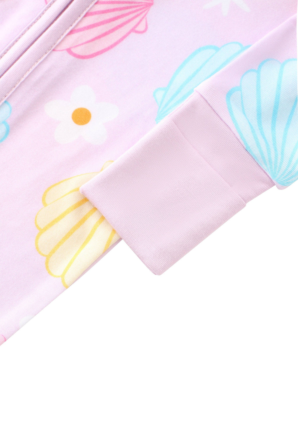 PoshTOT Colorful Seashell Bamboo Baby Convertible Zippy Romper: 6-12M