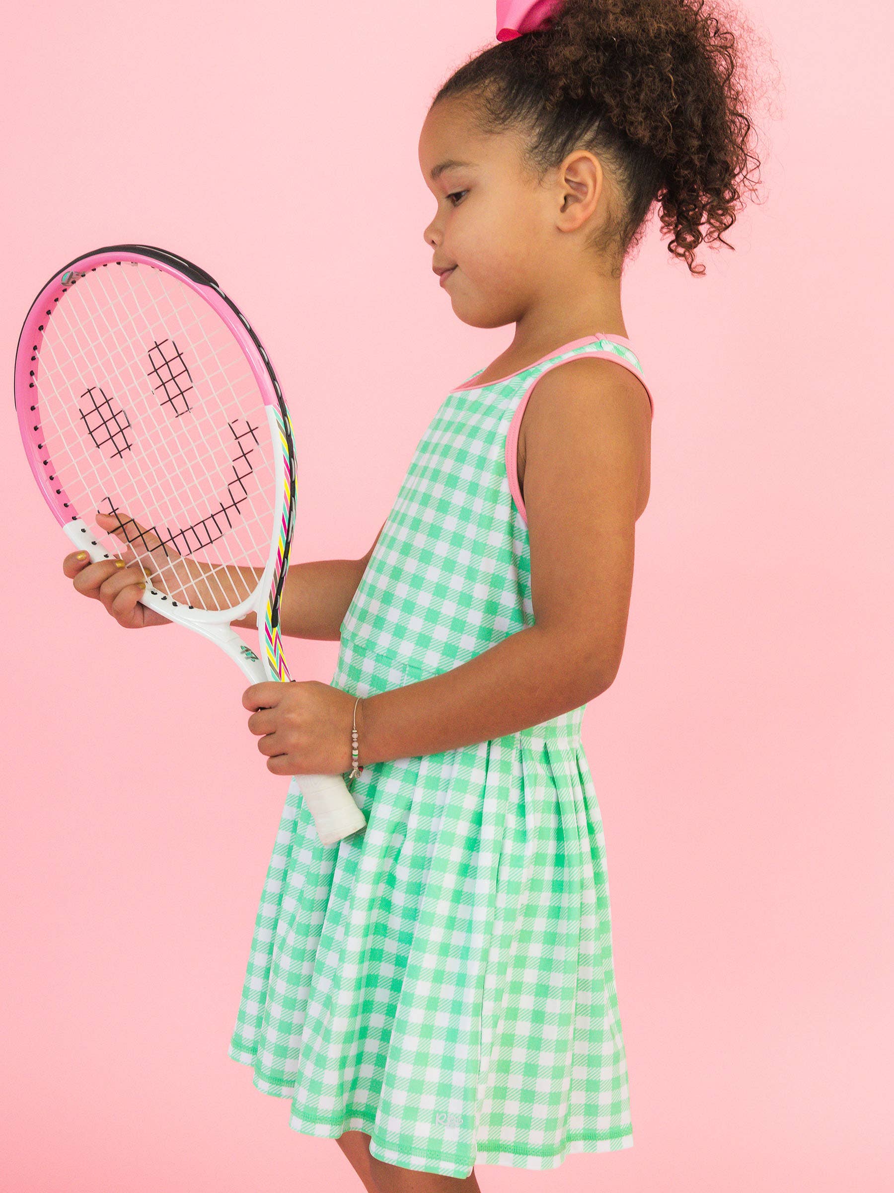 Girls Spring Green Gingham