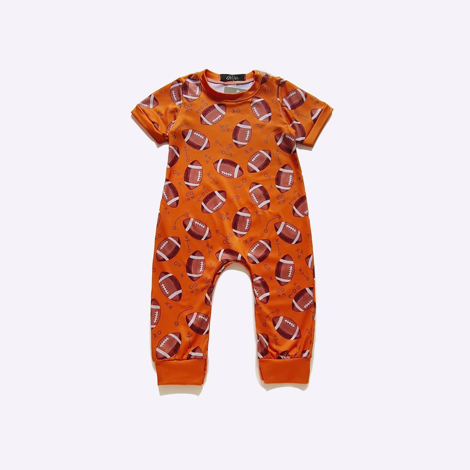 Orange Football Boy Romper