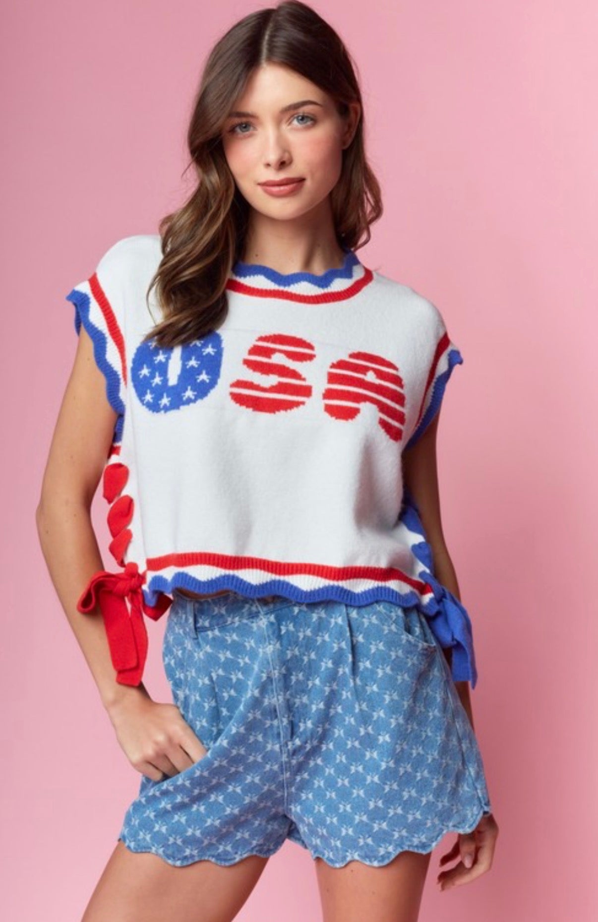 PREORDER- USA knit sleeveless top