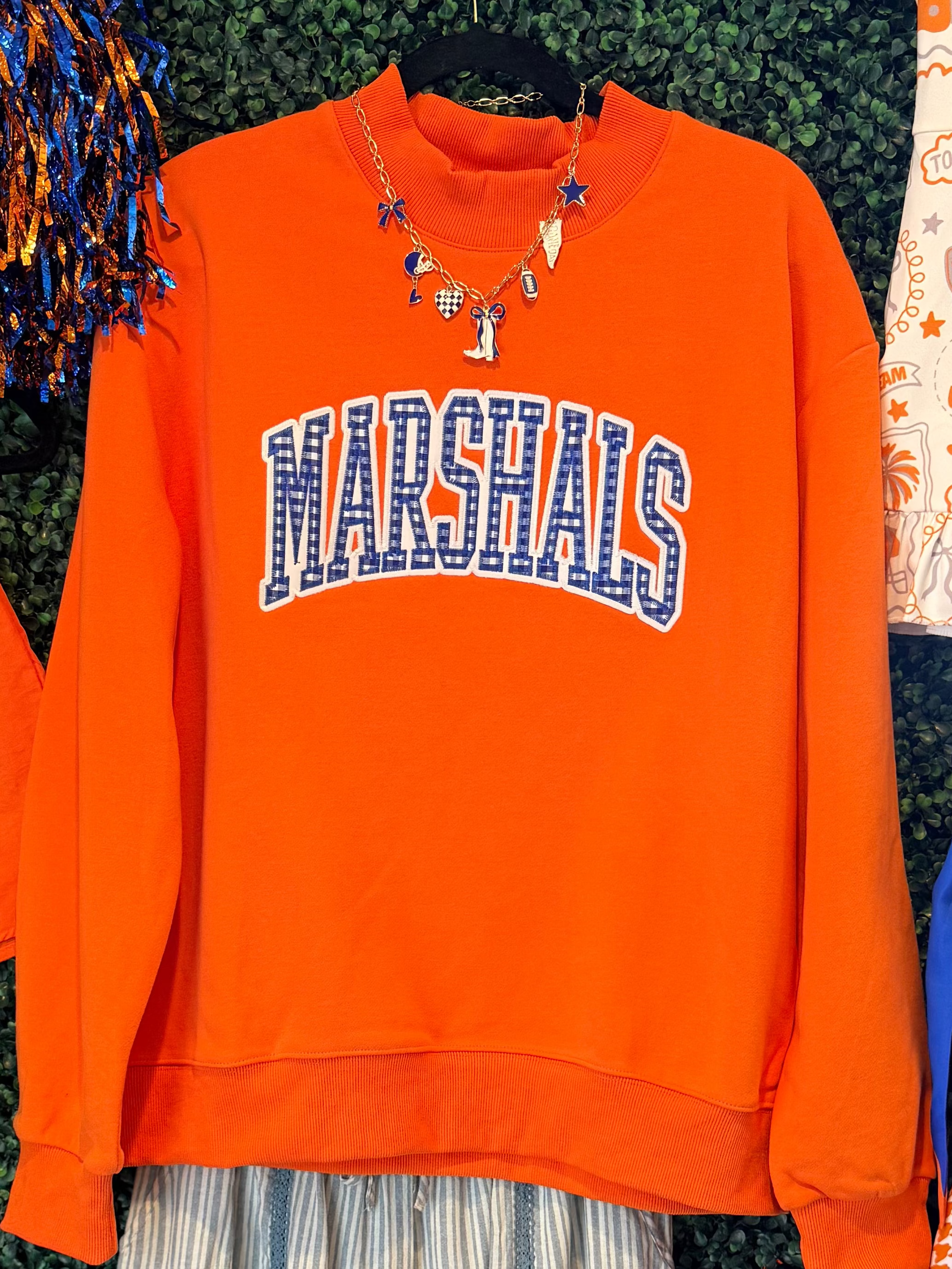 Marshals appliqué mock neck