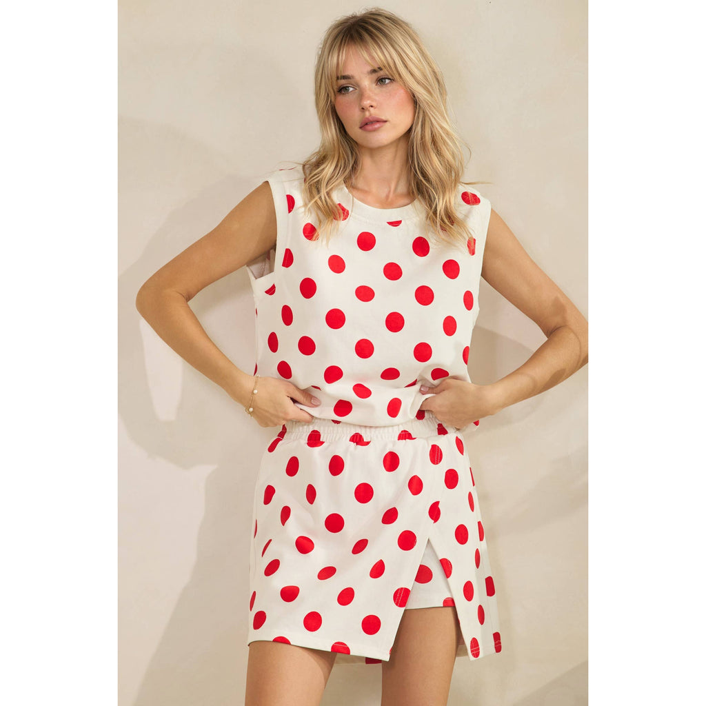Royal Polka Dot Skort Set