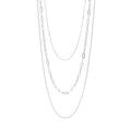 18K Gold PVD Stainless Steel Loop, Box, and Paperclip Layered Chain Necklace: Stainless