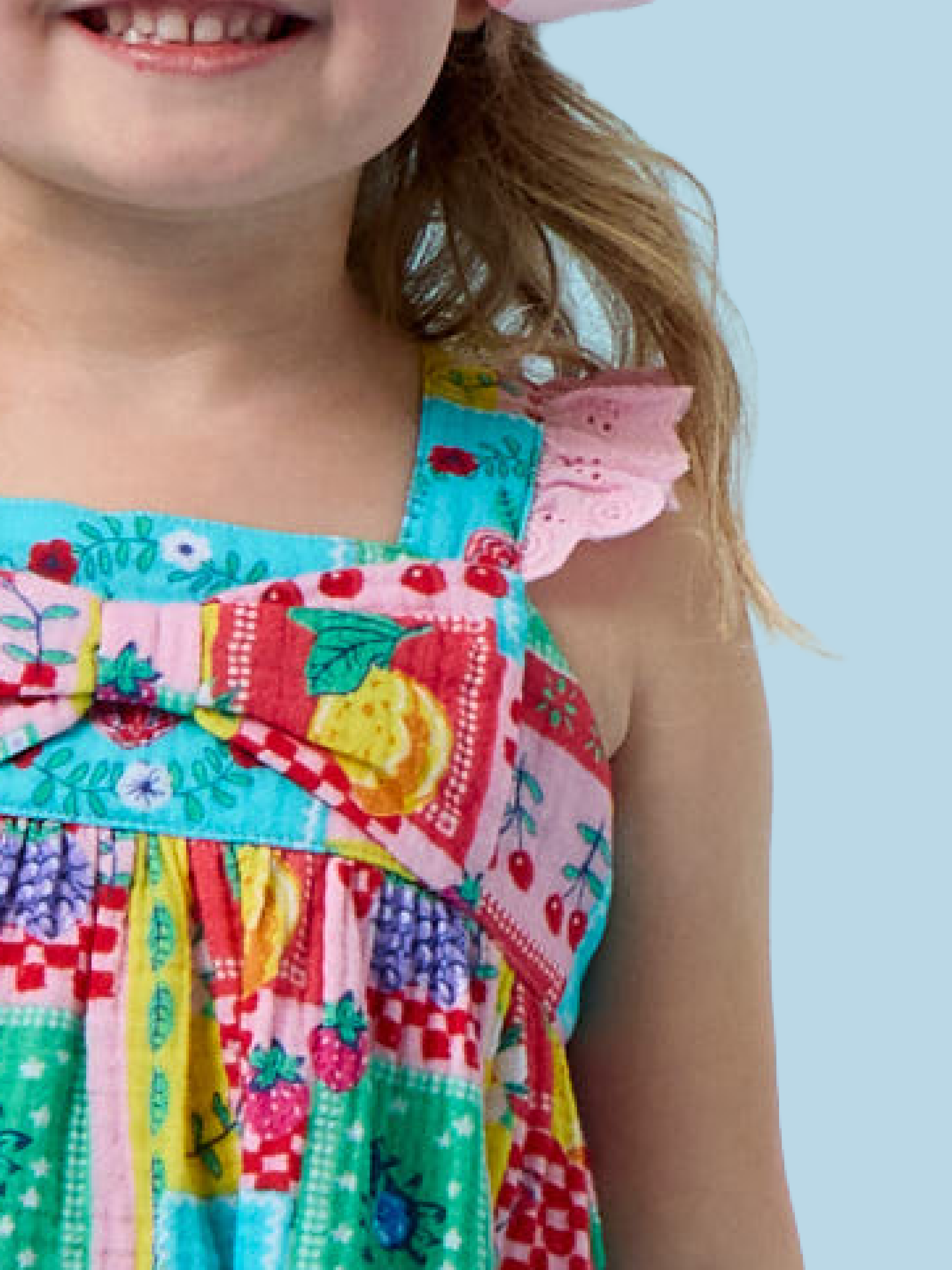 Girls Picnic Party Patchwork Dress