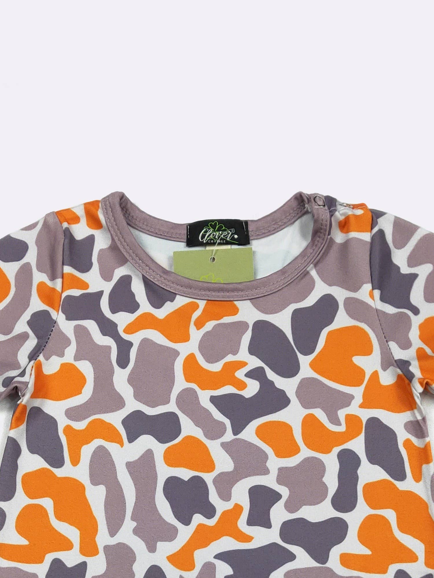 Orange Camo Boy Romper