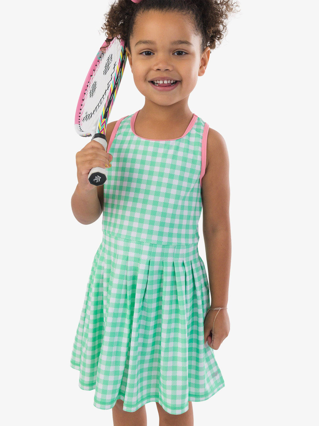 Girls Spring Green Gingham