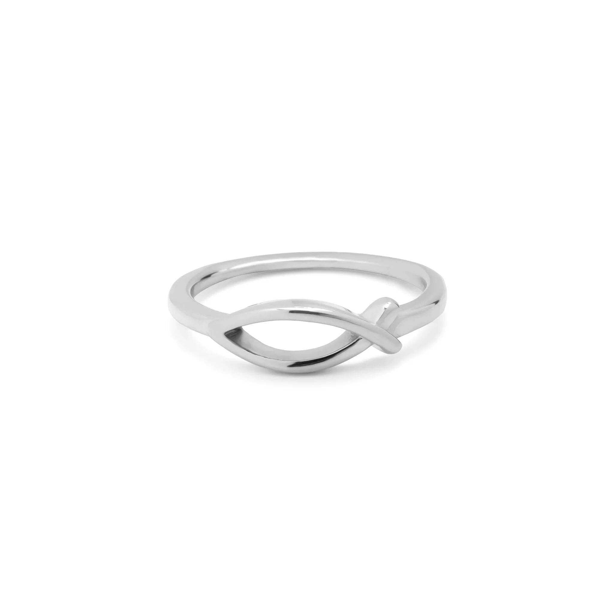 18K Gold PVD Stainless Steel Fish Stacking Ring: Gold / 7