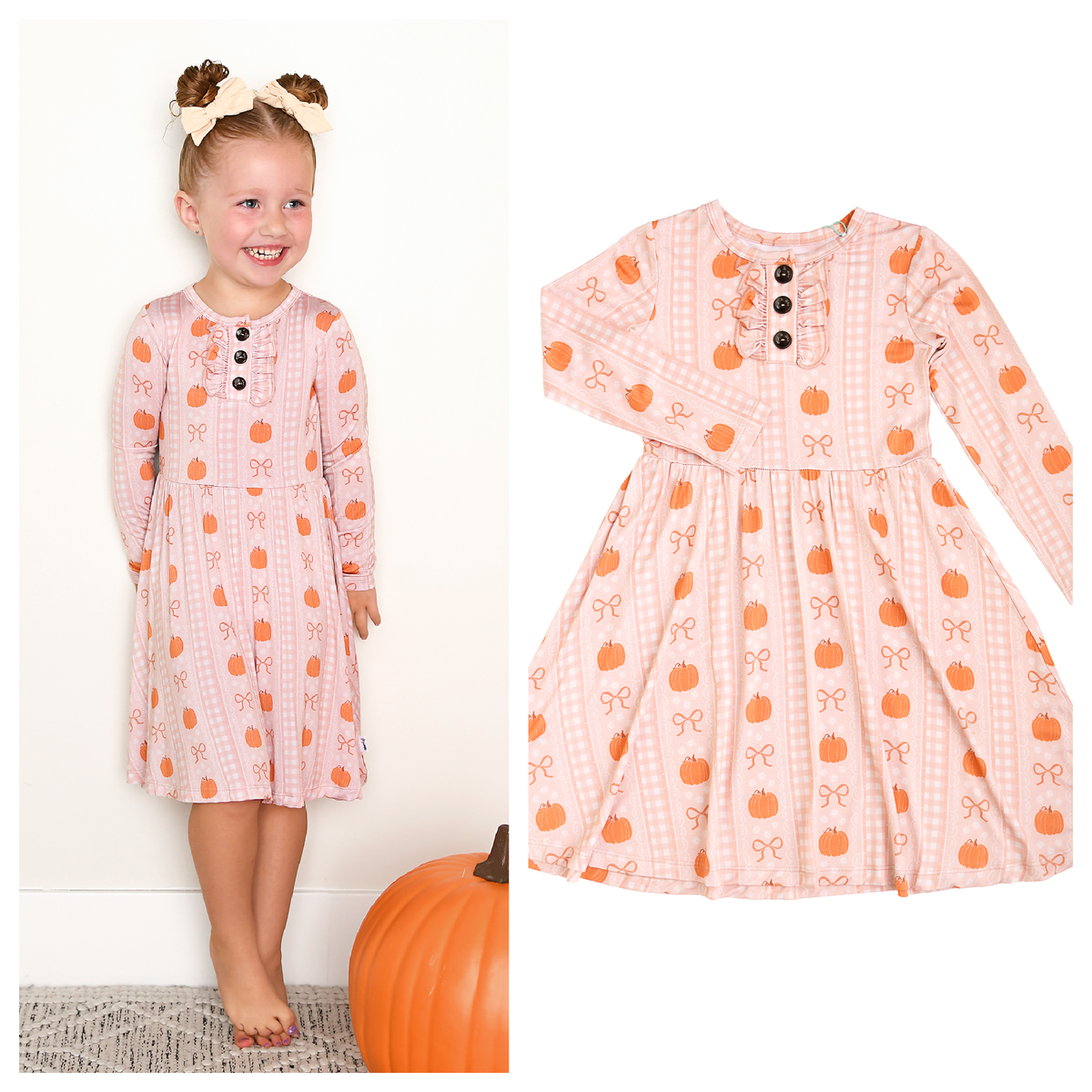Reagan TUTU DRESS Bamboo Pumpkin Kids Outfit