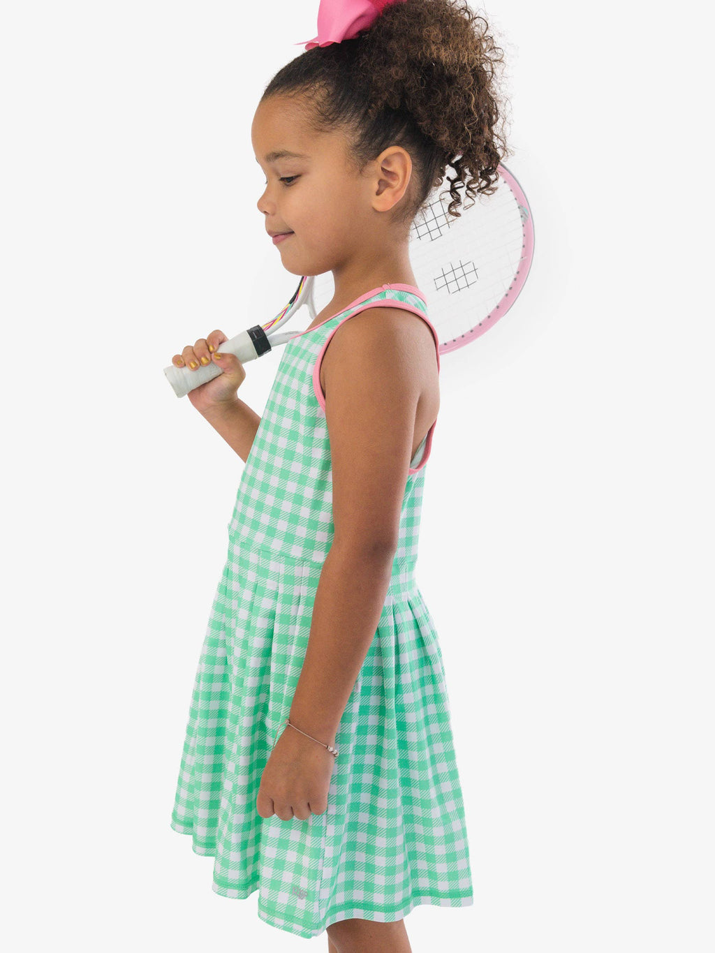 Girls Spring Green Gingham