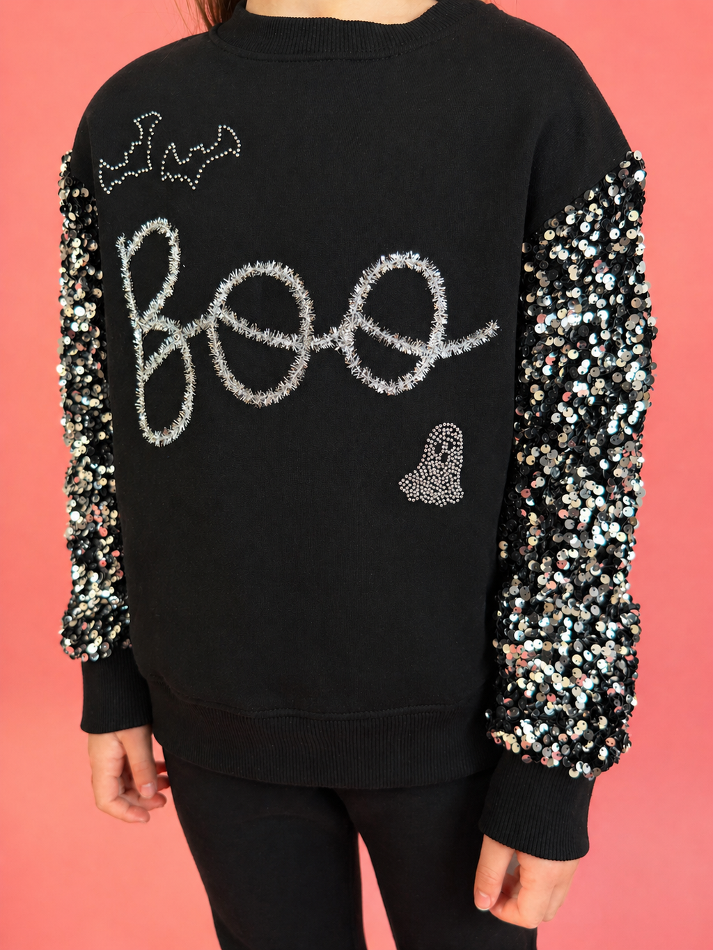 Sparkly Halloween Boo Sweatshirt