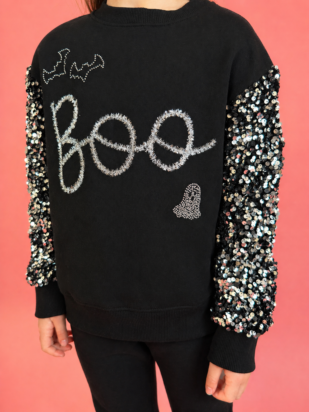 Sparkly Halloween Boo Sweatshirt